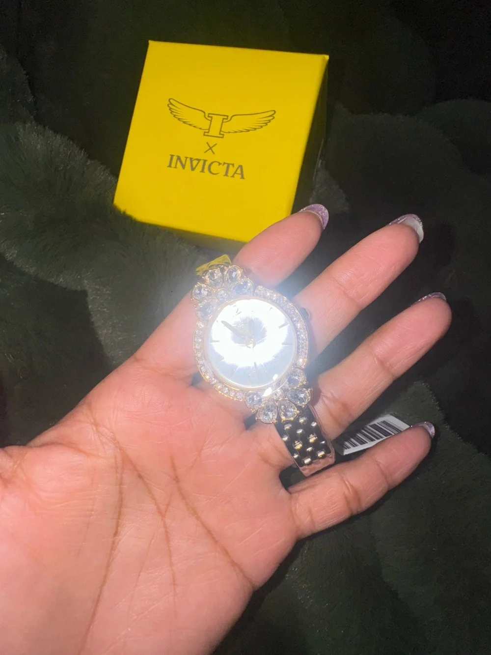 Invicta Two-Tone Gold and Silver Crystal Flower Accent Women's Watch